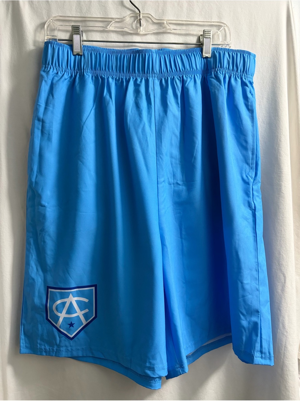 Light Blue Athletic Training Shorts with Elastic Waist
